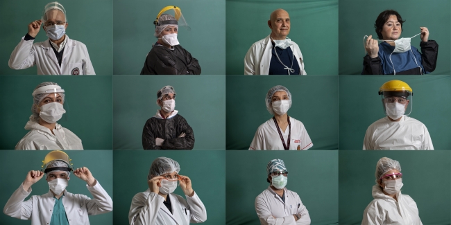 Salgın döneminin en özverili çalışan gruplarının başında hiç şüphesiz sağlık çalışanları geliyor. Foto: AFP.